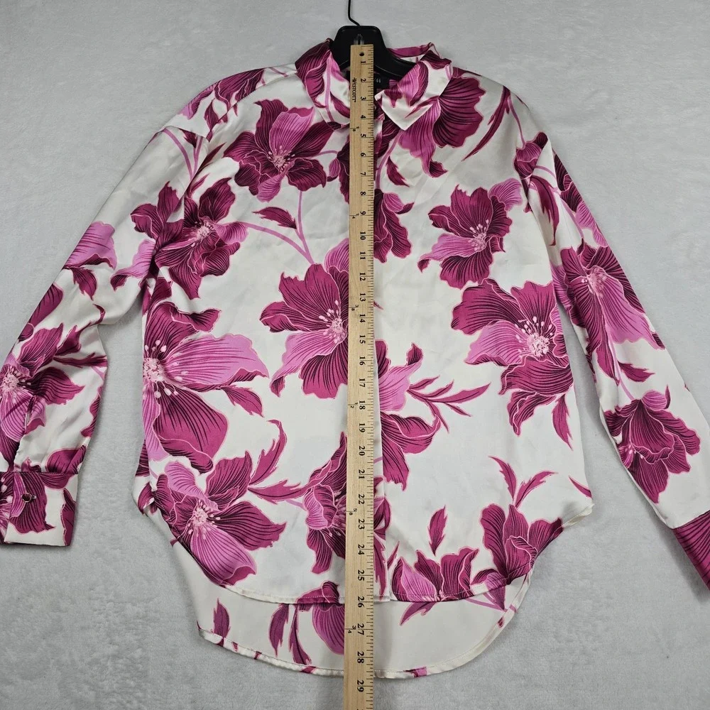 Bailey 44 Women's Size Small Floral Button Up Blouse Top Pink White - Picture 3 of 6